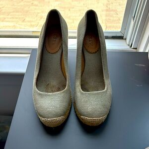 Silver grey J.crew espadrilles size 6.5